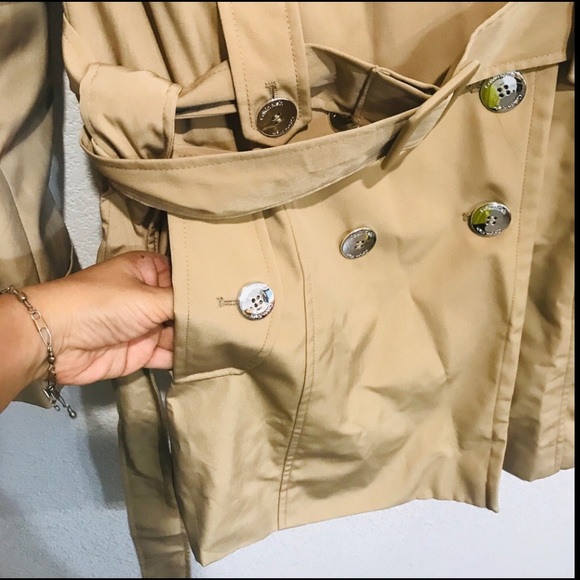 ⭐️🌟Calvin Klein Coat - Double-Breasted Belted Trench Sz XS - Picture 5 of 11